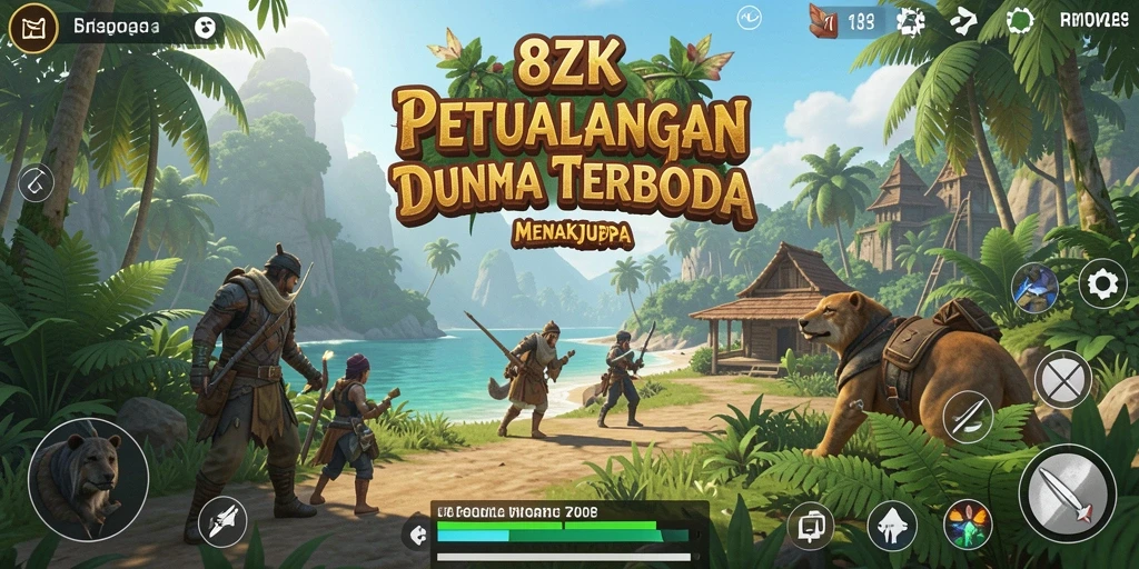 Tampilan gameplay 8ZK dengan eksplorasi dunia terbuka yang menakjubkan.