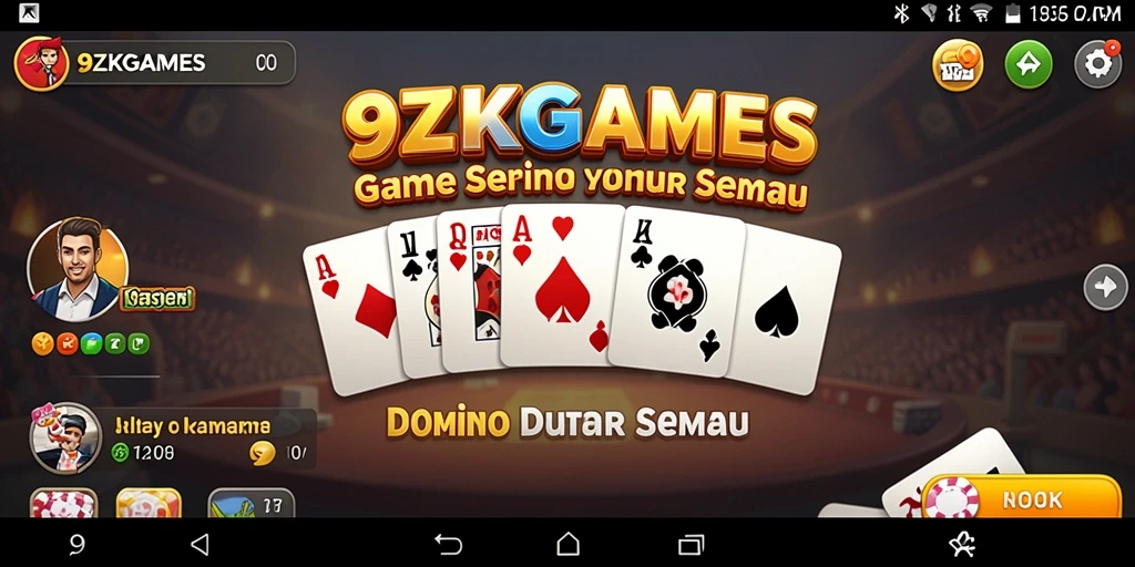 Tampilan gameplay seru di 9ZKGAMES saat bermain Domino.