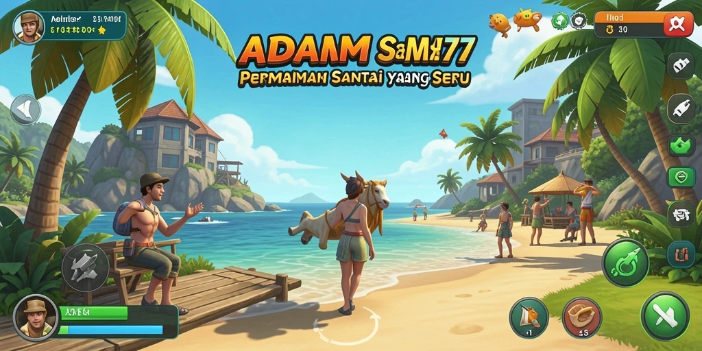 Screenshot gameplay ADAM77 yang penuh warna dan interaktif.