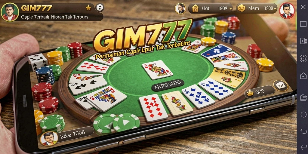 Tampilan gameplay menyenangkan dari GIM777 yang menggambarkan serunya bermain Gaple.