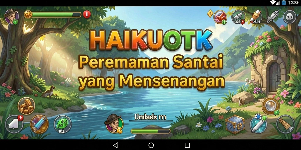 Screenshot gameplay seru HAIKUOTK yang menggambarkan momen santai.