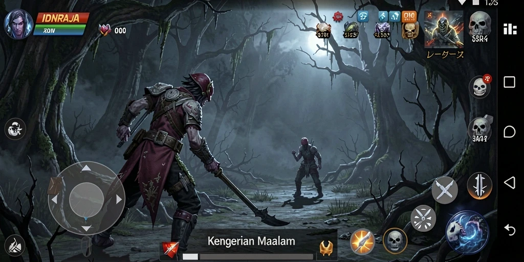 Gambar menakutkan dari gameplay IDNRAJA yang penuh ketegangan.