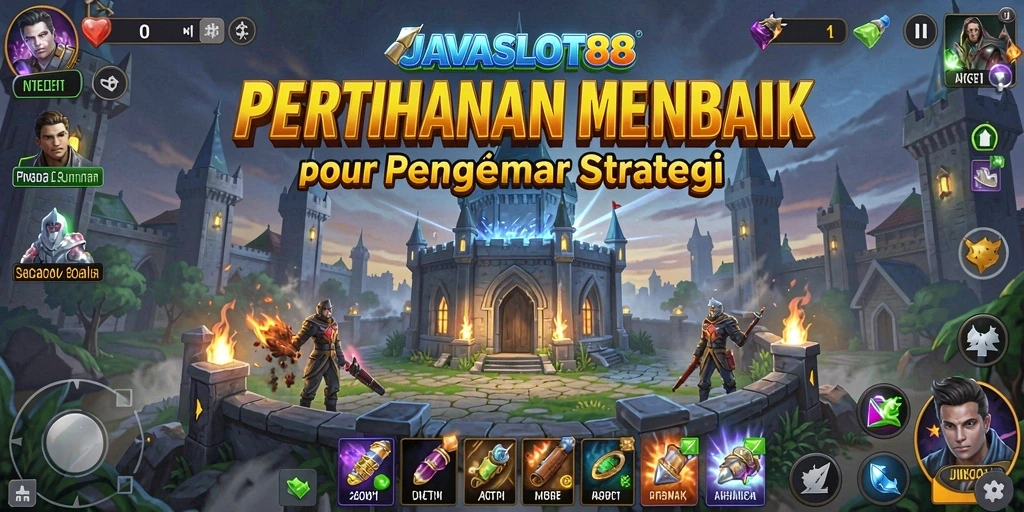 Screenshot utama menunjukkan gameplay menara pertahanan yang seru.