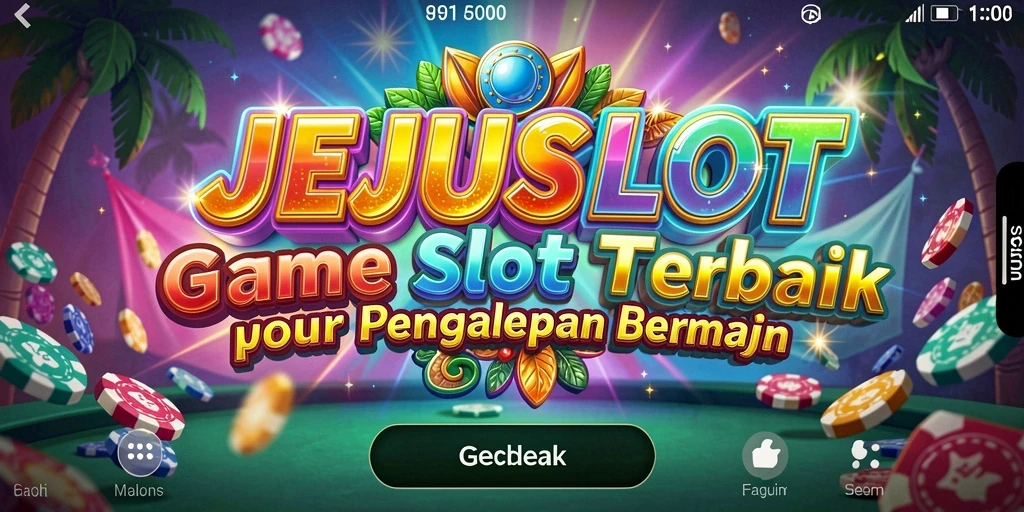 Gameplay JEJUSLOT yang menarik dengan tema slot berwarna-warni.