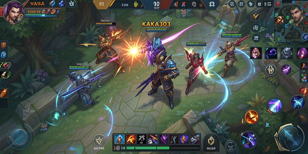 Screenshot gameplay KAKA303 yang menampilkan pertarungan seru di arena.
