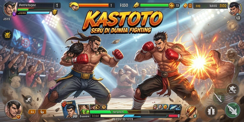 Tampilan gameplay KASTOTO yang mendebarkan dan penuh aksi.