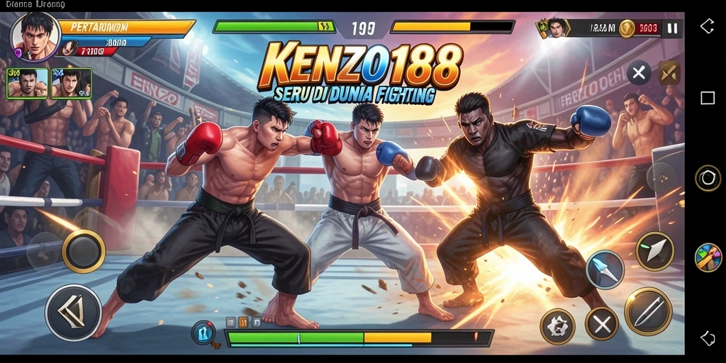 Tampilan gameplay seru dalam pertarungan KENZO188.