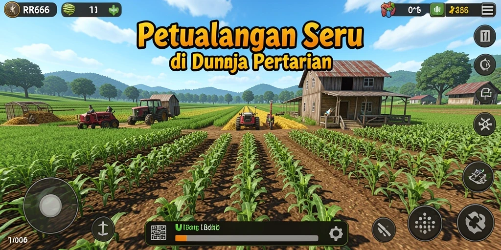 Tangkapan layar menampilkan gameplay seru bertani di RR666.